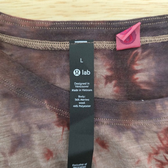 NWT Lululemon Lab Mens Large Long Sleeve Merino Wool Blend Tie Dye Relaxed Fit - Picture 3 of 9